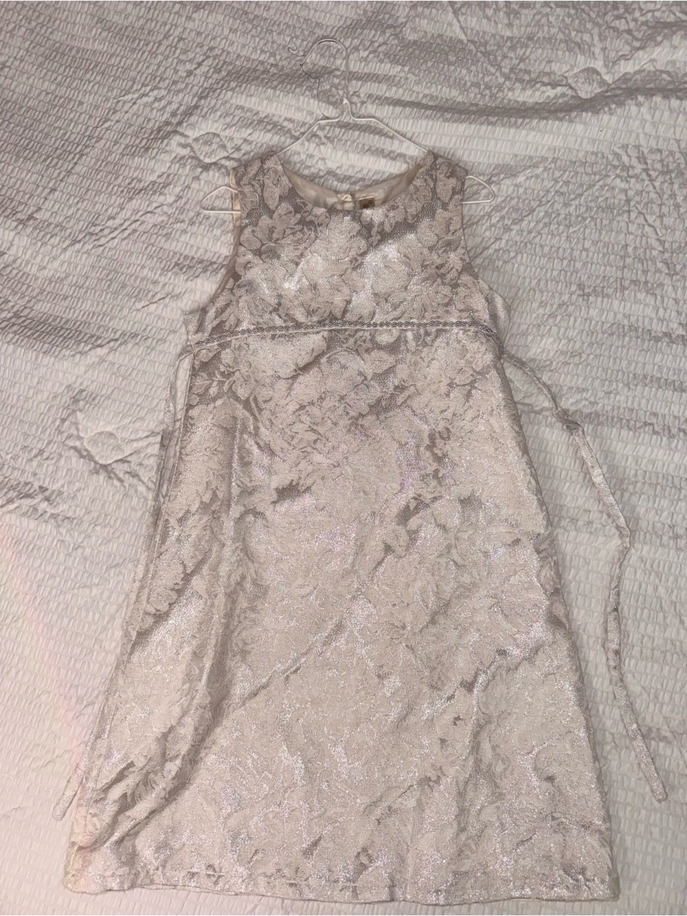 Cherokee Shimmery Lace A-Line Dress in Ivory